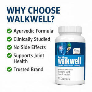 Royal Bee Walkwell Capsules β 60 Capsules β Supports Joint Pain & Inflammation Relief Β· Useful in Osteoarthritis Β· Promotes Flexibility & Mobility Β· Clinically Studied Herbal Ingredients GenericBuy Supplements Australia