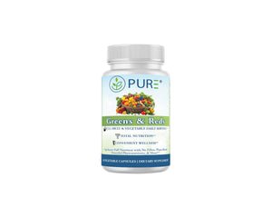 PURE® Greens & Reds Capsules - 30 Servings - 9 Daily Servings of Fruits & Vegetables in 1 Capsule - PhytoServ® Superfood Blend with Broccoli, Kale & Berries - Plant-Based Phytonutrient Shield PUREBuy Supplements Australia