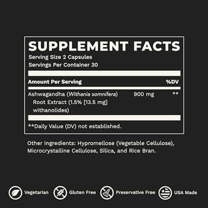 LifeSeasons Essentials Ashwagandha - Stress & Sleep Support Supplement - Calm & Focused Mind - Improves Athletic Performance & Brain Function - 900mg per 2 Capsules - 60 Capsules LifeSeasons buy supplements Au