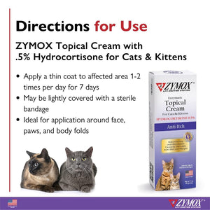 Zymox Cat & Kitten Topical Cream w/ .5% hydrocortisone - 1 oz. Tube Zymox buy supplements Au