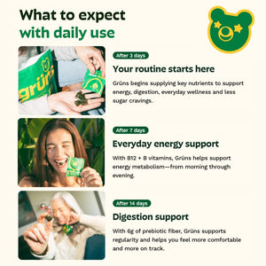 Gruns Adults Super Greens Gummies, Multivitamin Superfood Gummy Bears, Spirulina, Chlorella, Prebiotics & Fiber Gummies for Digestive Health, Adaptogens Supplement, 20 Vitamins & Minerals, 10 Count Grüns buy supplements Au
