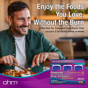 Ohm Omeprazole Delayed-Release Tablets, 20mg Acid Reducer, Treats Frequent Heartburn (12 Weeks of Supply, 84, Count) Ohm buy supplements Au