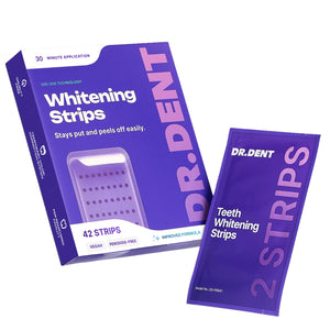 Suplement DRDENT Purple Teeth Whitening Strips 21 Treatments - Safe for Enamel - Non Sensitive Teeth Whitening - VelvetGlow USA