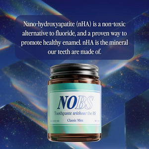 Suplement NOBS (No Bad Stuff) Toothpaste Tablets - Nano Hydroxyapatite, Fluoride & Plastic Free, Eco & Travel Friendly - Remineralize with NHA (3 Month) - VelvetGlow USA