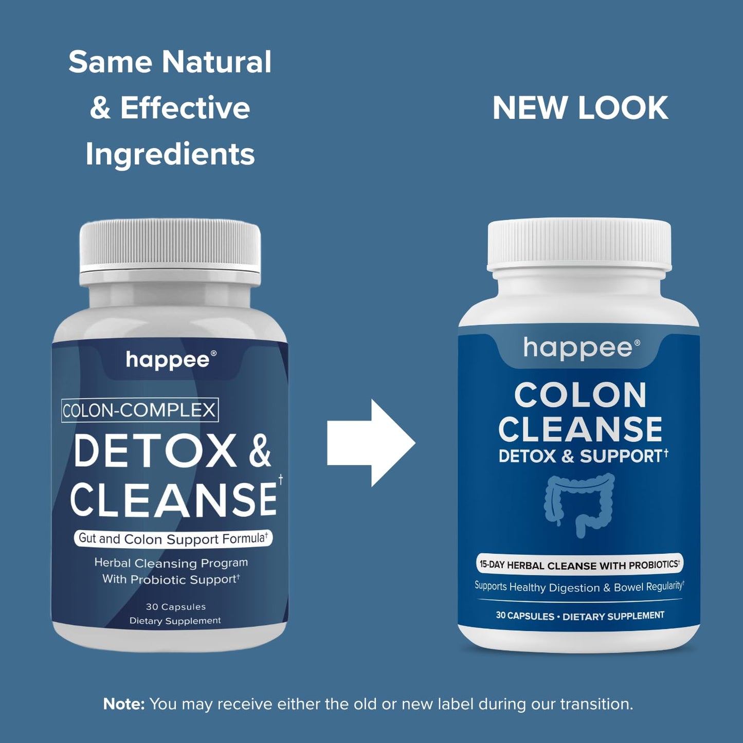 Happee Colon Cleanser & Detox for Weight Loss - 15 Day Colon Cleanse Pills & Gut Support Probiotics Women Men