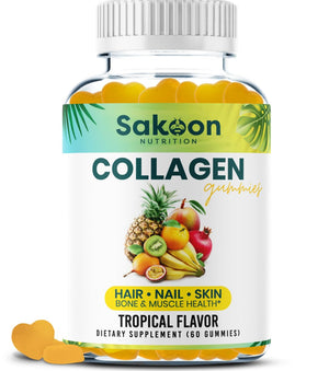 Sakoon nutrition Halal Collagen Gummies for Women and Men - Anti Aging, Hair Growth, Skin Care & Strong Nails Protein Collagen Supplements - Non-GMO, Gluten Free - Made in USA Sakoon nutrition buy supplements Au
