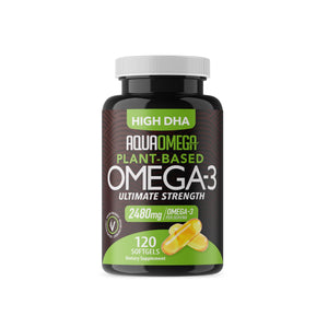 Suplement Ultimate Strength Plant Based Omega 3 Supplements, Organic EPA and DHA Omega 3 Fatty Acid Supplements from Algae Oil, No Fishy Aftertaste, 120 Softgels - VelvetGlow USA