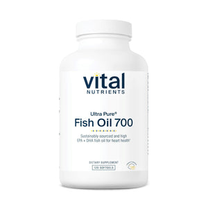 Vital Nutrients Ultra Pure Fish Oil 700 - Supports Heart, Brain, and Joint Health* - Sustainably Sourced High EPA & DHA Omega-3 Fatty Acid - Lemon Flavor - Gluten, Dairy & Soy Free - 120 Softgels Vital Nutrients buy supplements Au