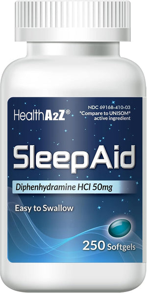 HealthA2Z Sleep Aid, Diphenhydramine Softgels, 50mg, Supports Deeper, Restful Sleeping (250 Counts) HealthA2ZÂ buy supplements Au