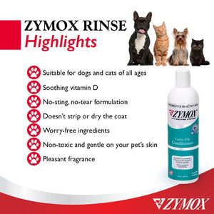 Zymox Leave On Conditioner for Pets, 12 fl oz Pet King Brands buy supplements Au