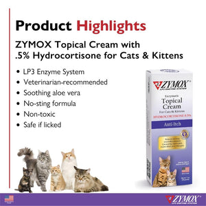 Zymox Cat & Kitten Topical Cream w/ .5% hydrocortisone - 1 oz. Tube Zymox buy supplements Au