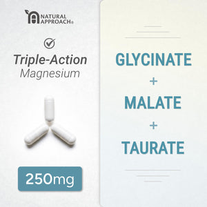 High Absorption Magnesium Complex with Glycinate, Malate & Taurate - Premium Magnesium Supplement for Sleep, Relaxation, Leg Cramps & Stress Relief - 100% Chelated & Easy On The Gut - 90 Capsules Natural Approach buy supplements Au