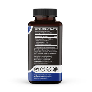 LifeSeasons Essentials Ashwagandha - Stress & Sleep Support Supplement - Calm & Focused Mind - Improves Athletic Performance & Brain Function - 900mg per 2 Capsules - 60 Capsules LifeSeasons buy supplements Au
