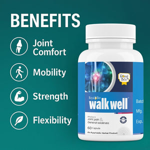 Royal Bee Walkwell Capsules β 60 Capsules β Supports Joint Pain & Inflammation Relief Β· Useful in Osteoarthritis Β· Promotes Flexibility & Mobility Β· Clinically Studied Herbal Ingredients GenericBuy Supplements Australia