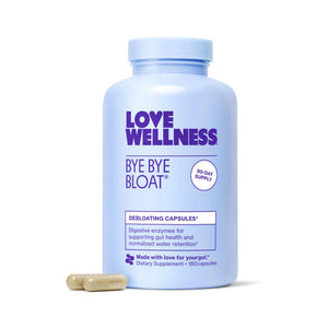 Love Wellness Bye Bye Bloat, Digestive Enzymes | Bloating Relief for Women | Help Reduce Gas Relief & Water Retention | Supports Digestive Health with Fenugreek & Dandelion | 180 Count Love Wellness buy supplements Au