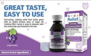 Kids Relief Syrup with Calming Effect, for Kids 0-12 Yrs, Grape Flavor, Gluten and Dye Free, No Added Sugar, 3.4 oz Kids ReliefBuy Supplements Australia