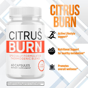 (2 Pack) Citrus Burn Capsules, Official CitrusBurn Pills with All Natural Ingredients, Advanced Citrus Burn for Optimal Health & Wellness Support with Premium Vitamins for Women & Men (120 Capsules) MJO buy supplements Au