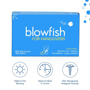 Blowfish for Hangovers - Fast Hangover Relief in 15 Minutes | FDA-Recognized Formulation | Headache Relief, Energy, and Hydration in One Step BlowfishBuy Supplements Australia