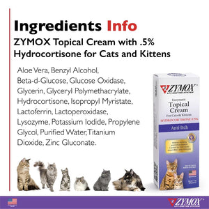 Zymox Cat & Kitten Topical Cream w/ .5% hydrocortisone - 1 oz. Tube Zymox buy supplements Au