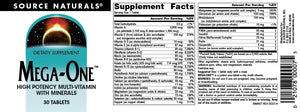 Source Naturals Mega-One Multi-Vitamin with Minerals* - 30 Tablets Source NaturalsBuy Supplements Australia