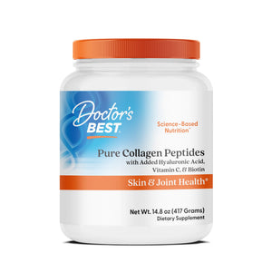 Doctor's BEST Pure Collagen Peptides w/Hyaluronic Acid - Collagen Powder Supplement for Women & Men, Unflavored, 18 g Protein & 90 mg Vitamin C per Serving, Supports Healthy Skin & Hair - 14.8 oz Doctor's BEST buy supplements Au