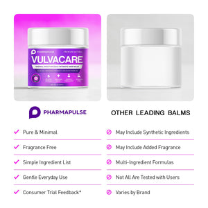 Pharmapulse Vaginal Moisturizer, Vulva Balm Cream, Intimate Skin Care, Menopause Support - Relieves Dryness, Itching, Burning, Redness, Chafing, Odor, Irritation - Estrogen Free 2oz Pharmapulse buy supplements Au
