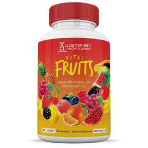 (10 Pack) Vital Fruits and Veggies Supplement Whole Food Red & Green Superfoods Non GMO Vegan Friendly 900 Veggie Capsules 10 Bottles Justified Laboratories buy supplements Au