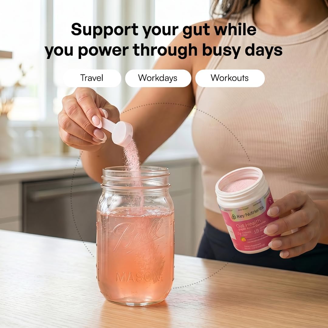 KEY NUTRIENTS Hydration Bundle, Lemonade Electrolytes Powder 90 Servings + Gut Health Electrolytes Powder Passionfruit Lemonade 16 Servings, Sugar Free Drink Mix with Prebiotic Fiber, Vitamins & Miner