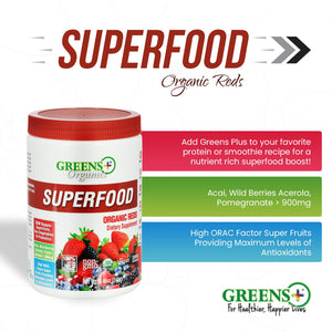 Greens+ Organic Reds Superfood Powder Organic Super Veggie Capsules Greens+ buy supplements Au