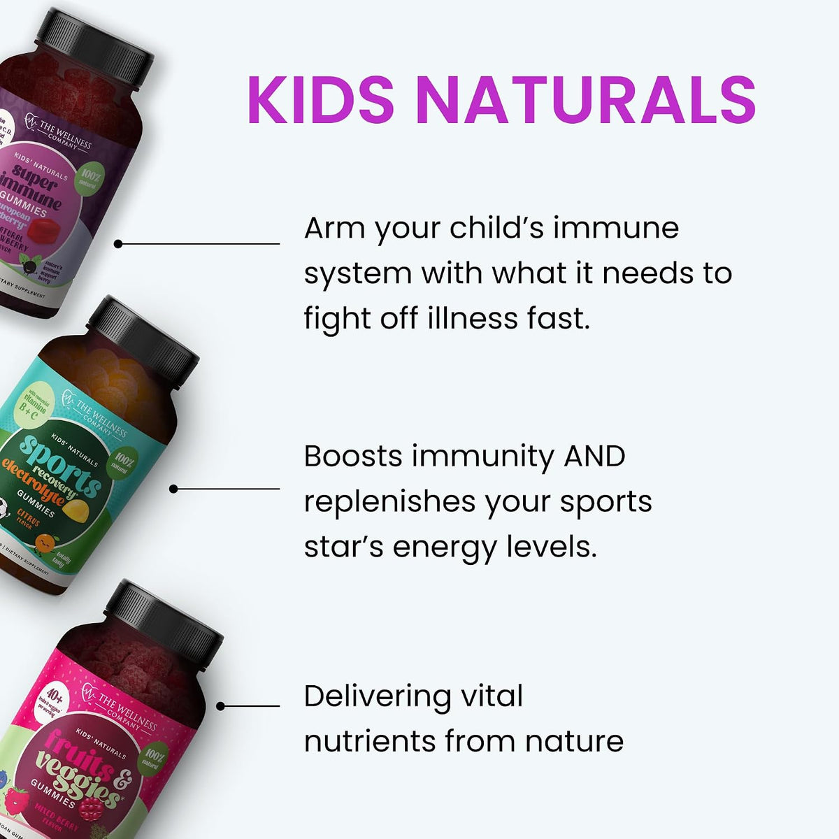 Kids Naturals Elderberry Gummies – Immune Support with Vitamin C & Zinc | 120ct (2 Month Supply)