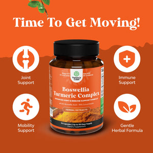 Boswellia Extract Capsules with Turmeric - Advanced Immune Health Support Supplement - Turmeric & Boswellia Serrata Capsules 500mg per Serving for Body Detox & Healthy Joints - 90 Count Natures Craft buy supplements Au