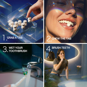 Suplement NOBS (No Bad Stuff) Toothpaste Tablets - Nano Hydroxyapatite, Fluoride & Plastic Free, Eco & Travel Friendly - Remineralize with NHA (3 Month) - VelvetGlow USA