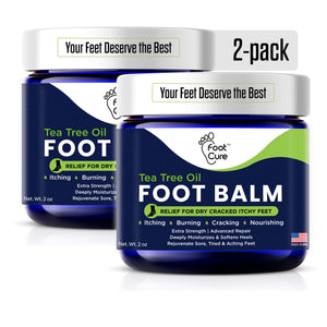 FOOT CURE Tea Tree Oil Balm – Moisturizer for Dry Cracked Feet – Instantly Hydrates & Soothes Irritated Skin & Athlete's Foot – Best Foot Care for Women and Men (Pack of 2) FOOT CURE buy supplements Au