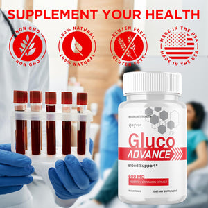 (2 Pack) Gluco Advance Capsules, Official GlucoAdvance Supplement Pills with All Natural Ingredients, Advanced Formula Supplement with Maximum Strength Support Vitamins for Women & Men (120 Capsules) SyvorBuy Supplements Australia