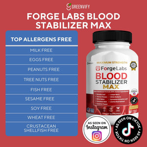 GREENVIFY ForgeLabs Blood Stabilizer Max, Maximum Strength Dietary Supplement, 60 Veggie Capsules, with Banaba Leaf, Juniper Berry, White Mulberry. (1) GREENVIFY buy supplements Au