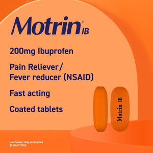 Motrin IB Ibuprofen 200mg Tablets, Ibuprofen Pain & Fever Reliever for Headache, Backache, Muscular Aches, Menstrual Pain & Minor Arthritis Pain, Over-The-Counter NSAID Medicine, 225 ct Motrin buy supplements Au