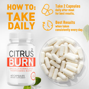 (2 Pack) Citrus Burn Capsules, Official CitrusBurn Pills with All Natural Ingredients, Advanced Citrus Burn for Optimal Health & Wellness Support with Premium Vitamins for Women & Men (120 Capsules) MJO buy supplements Au