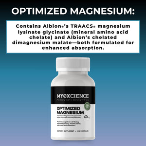 MYOXCIENCE Optimized Magnesium Glycinate + Magnesium Taurate (as ATAmag®) for High Brain Bioavailability to Support Stress Relief and Sleep | 80 Servings MYOXCIENCE buy supplements Au