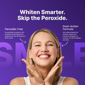 Suplement DRDENT Purple Teeth Whitening Strips 21 Treatments - Safe for Enamel - Non Sensitive Teeth Whitening - VelvetGlow USA