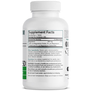Bronson Triple Magnesium Complex Maximum Coverage 300mg - Non-GMO Formula, 250 Tablets Bronson buy supplements Au