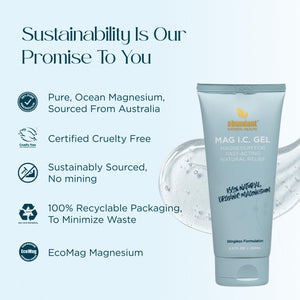 Abundant Natural Health MAG I.C. Magnesium Gel with Cucumber Stem Cells - Fast Muscle Relief, Soothing, Stingless, Safe for Sensitive Skin, Fragrance-Free, 200mL Abundant Natural HealthBuy Supplements Australia