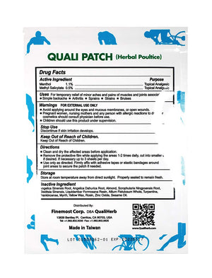 Quali Herbal Poultice Pain Relief Patch Muscle Pain Joint Pain Shoulder Pain Long Lasting Pain Patch 3 Sheets Per Pack Quali-PatchBuy Supplements Australia