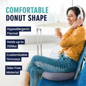 Dr. Frederick’s Original Inflatable Donut Pillow - 18" Seat Cushion for Tailbone Pain, Hemorrhoids & Bed Sores – Doctor-Developed for Postpartum, Prostatitis & Travel - Odor-Free, Durable Vinyl - Gray Dr. Frederick's OriginalBuy Supplements Australia