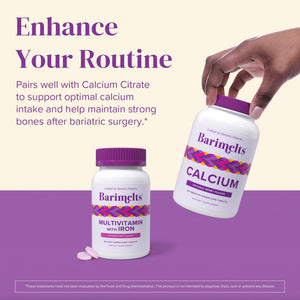 BariMelts Bariatric Multivitamin with Iron, 60 Fast-Dissolving Tablets (1-Month Supply), Sugar-Free Bariatric Vitamins for Women, Natural Fruit Flavor BariMelts buy supplements Au