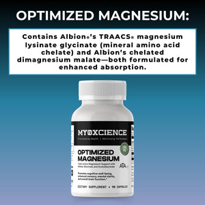 MYOXCIENCE Optimized Magnesium Glycinate + Magnesium Taurate (as ATAmag®) for High Brain Bioavailability to Support Stress Relief and Sleep | 30 Servings MYOXCIENCE buy supplements Au