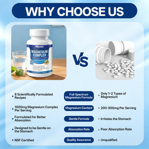 8 in 1 Magnesium Complex Capsules 1000mg for Women and Men - Highly Absorbable Magnesium Supplement Supports Muscle Relaxation Sleep & Energy | NSF Certified, GMP, Gluten Free, Vegan Oopeatol buy supplements Au