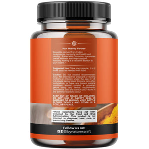 Boswellia Extract Capsules with Turmeric - Advanced Immune Health Support Supplement - Turmeric & Boswellia Serrata Capsules 500mg per Serving for Body Detox & Healthy Joints - 90 Count Natures Craft buy supplements Au