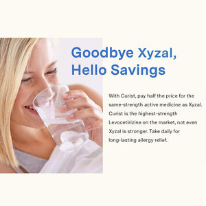 Curist - Generic Xyzal Levocetirizine 5 mg - (90 Tablets) - Allergy Pills, 24 Hour Allergy Relief - Allergy Medicine Curist buy supplements Au