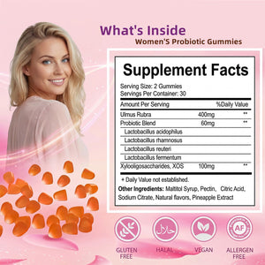 Premium Feminine Balance Gummies for Women - 60 Gummies, Hawaiian Pineapple Flavor - with Probiotics & Vitamin C - Supports Feminine Wellness & Healthy Balance - Gluten Free, Vegan(30 Servings)(Q2) QZQHUABuy Supplements Australia