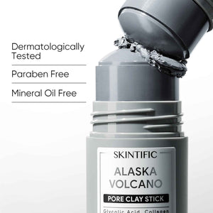 SKINTIFIC Deep Pore Cleansing Blackhead Remover Face Mask Stick, Mud Mask with Natural Alaska Volcano Clay, Gentle Exfoliating, Smoothing Skin